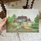 Canvas on landscape cardboard