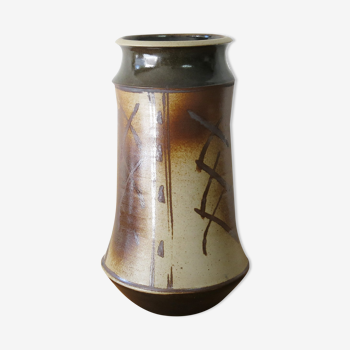 Vase en grès vintage ethnique