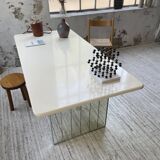 80s lacquered desk and mirror