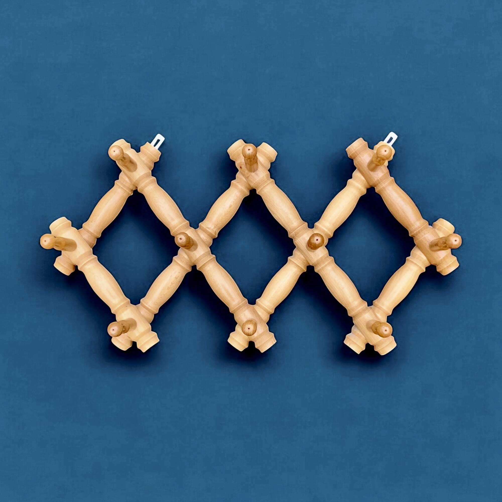 Vintage wooden accordion coat rack