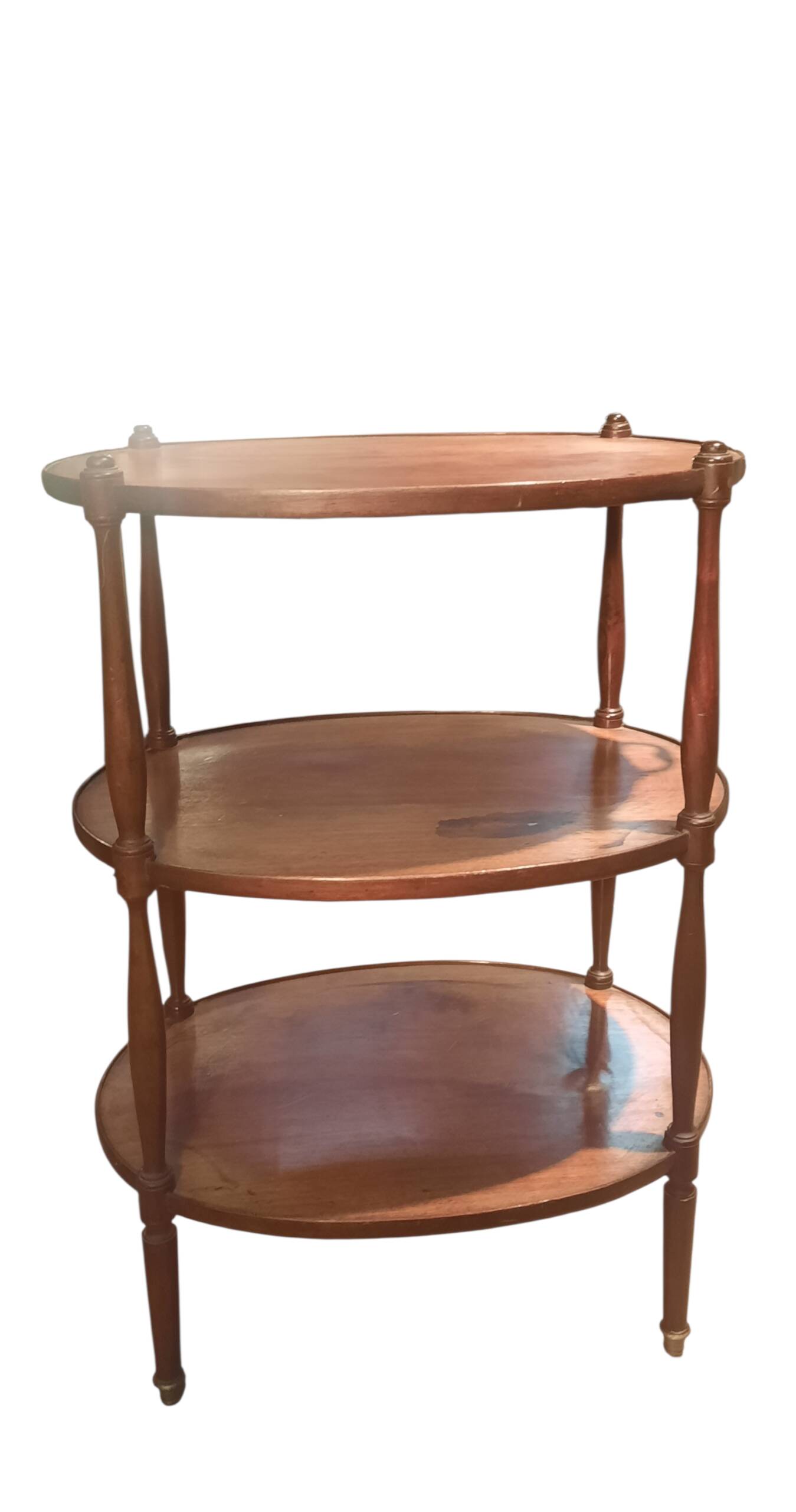 Mahogany dessert table with 3 tiers.