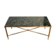 Sea green marble and brass coffee table