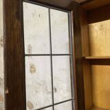 Oak display secretary cabinet, two-body furniture with drop-down front.