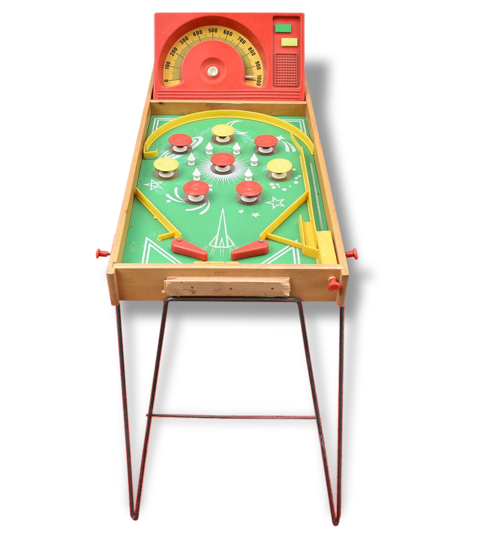 Flipper jouet ancien en bois vintage années début 60 rare Selency