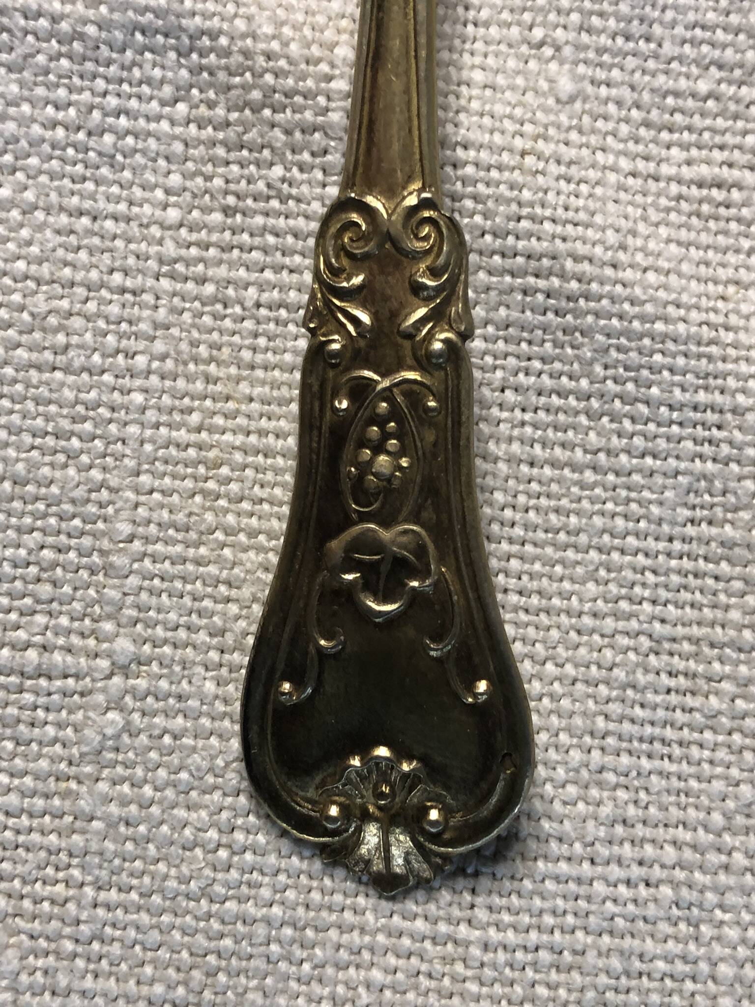 Vermeil (gilded silver) spoons in black wooden box