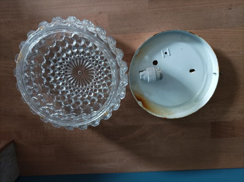 Plafonnier applique étoile verre moulé