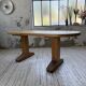 Brutalist pine oval table
