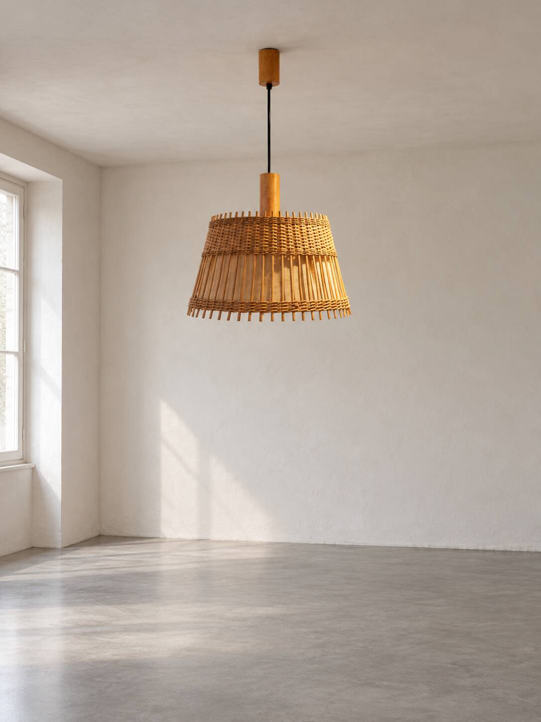 Vintage wooden and fabric suspension