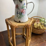 Low rattan stool