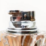 Mid-century Scandinavian heavy frosted glass table and ashtray, 1960s, set of 2.