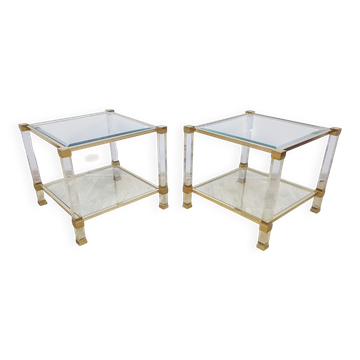 A pair of Hollywood Regency tables, designed by P. Vandel, Paris, 1970s.