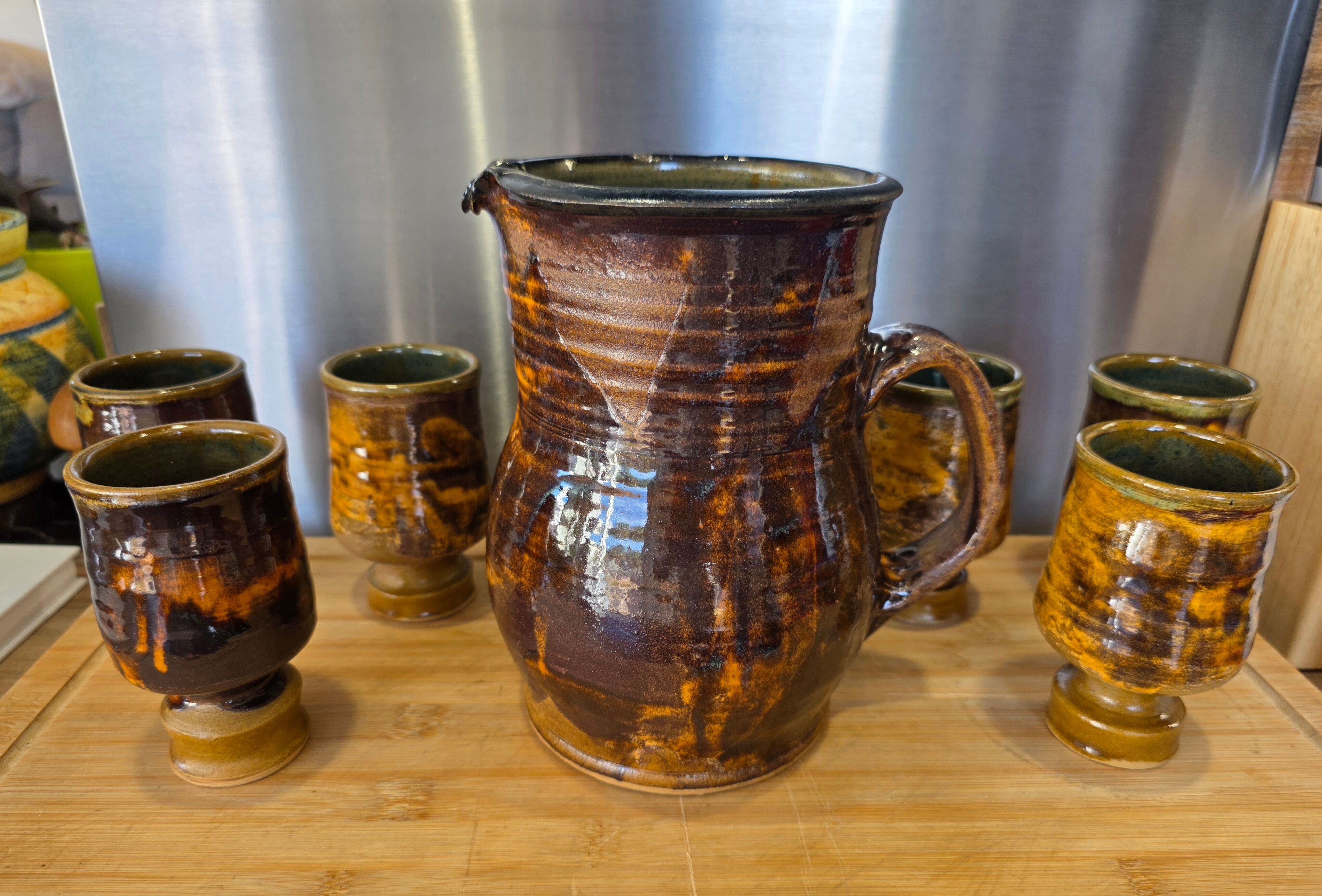 Vintage orangeade service Vallauris – Jug & 6 cups – Fa style