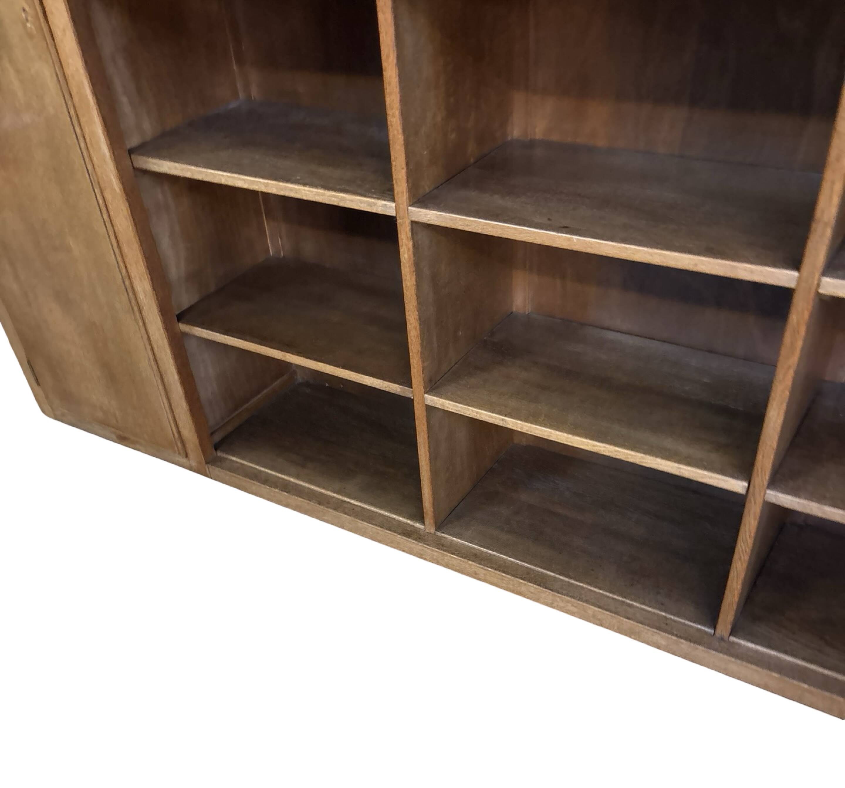 Art Deco XL Wall Cabinet Bookcase 1930s Oak Open Cabinet The Netherlands