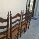 Set of 6 high-backed straw-seated chairs in solid oak from the early 1900s.