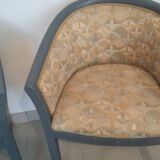 Pair of Rosello Art Deco barrel armchairs