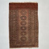 Vintage Afghan Turkoman village Rug 170x112 cm, Red, Black Tribal Medium