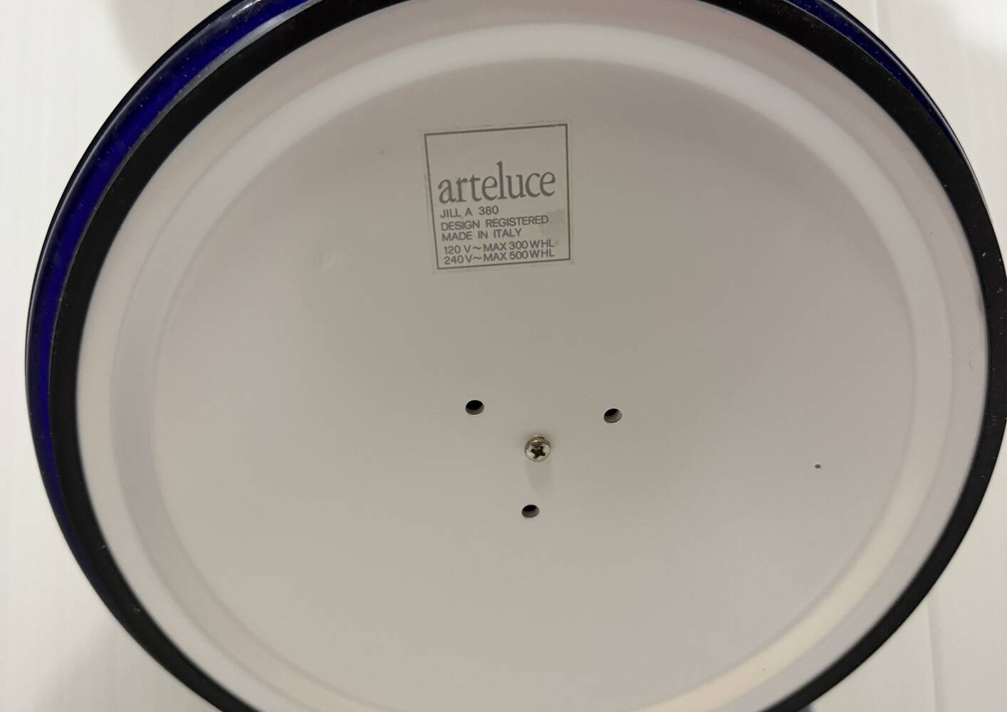 Lampadaire Arteluce Jill A380 en bleu, Italie, années 1970.