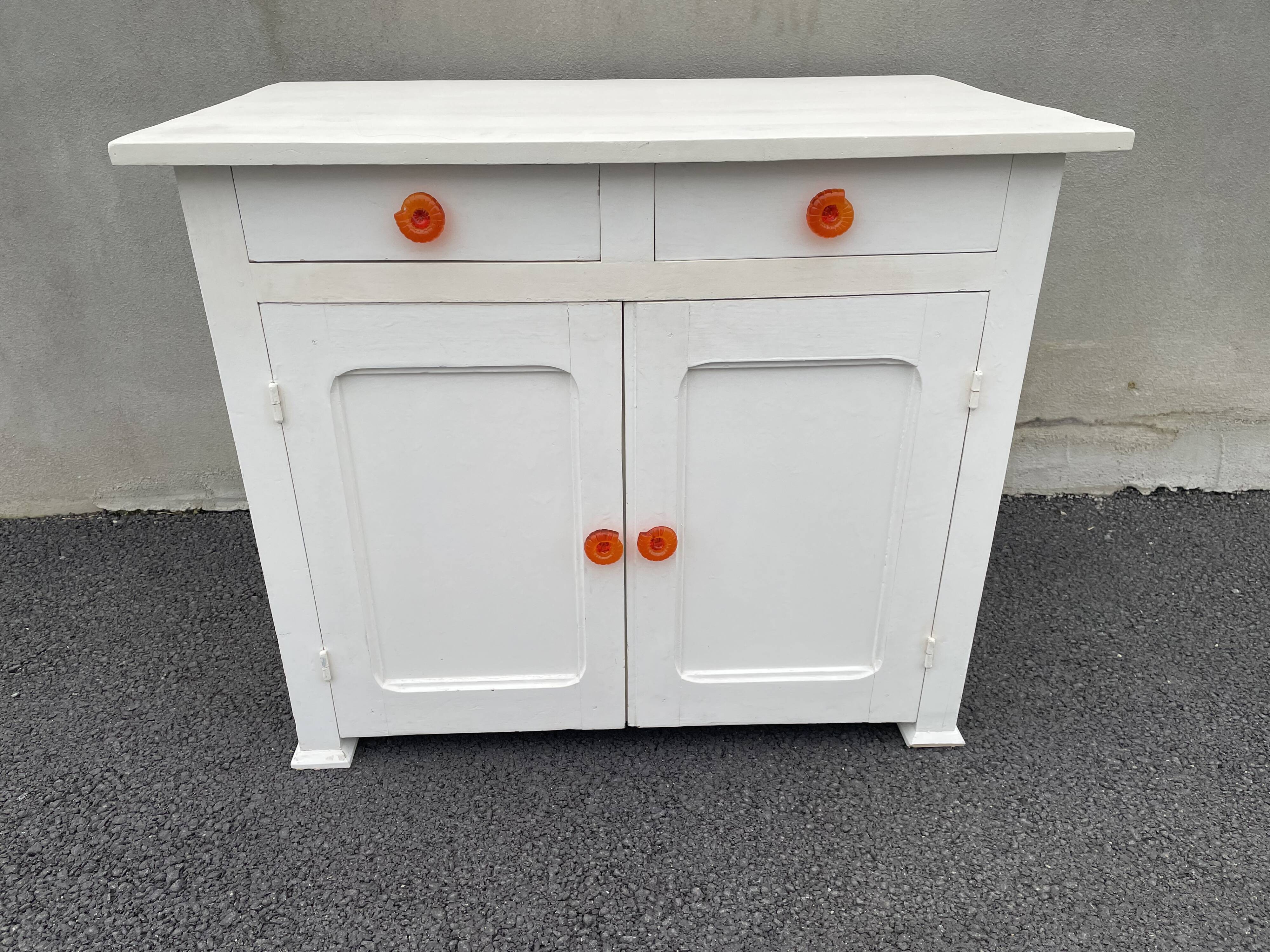 Moulded white sideboard