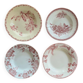 Mismatched series of 4 “Terre de Fer” soup plates