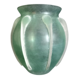 Vase in mint green glass paste, very decorative