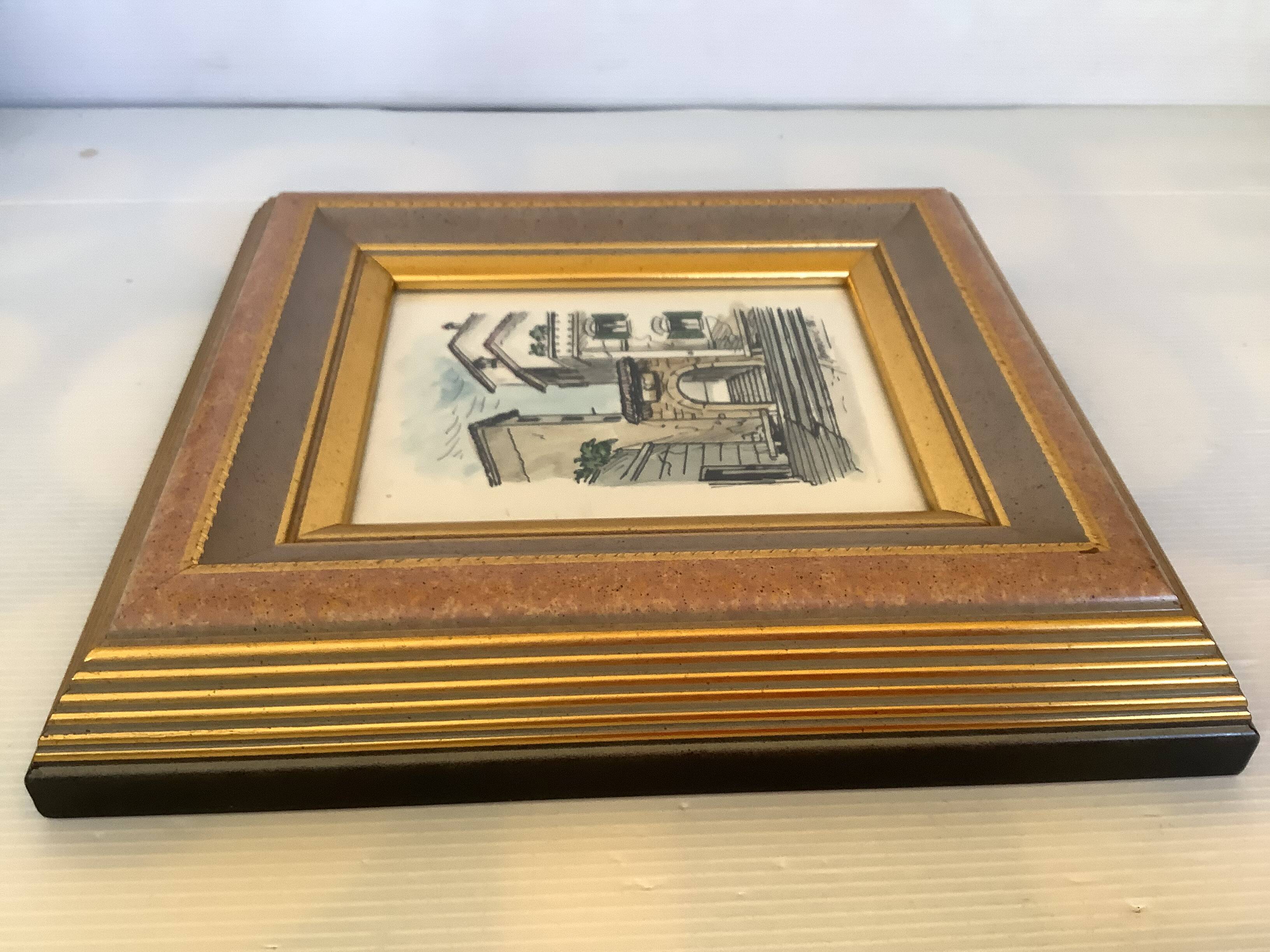 Watercolour painting signed village view