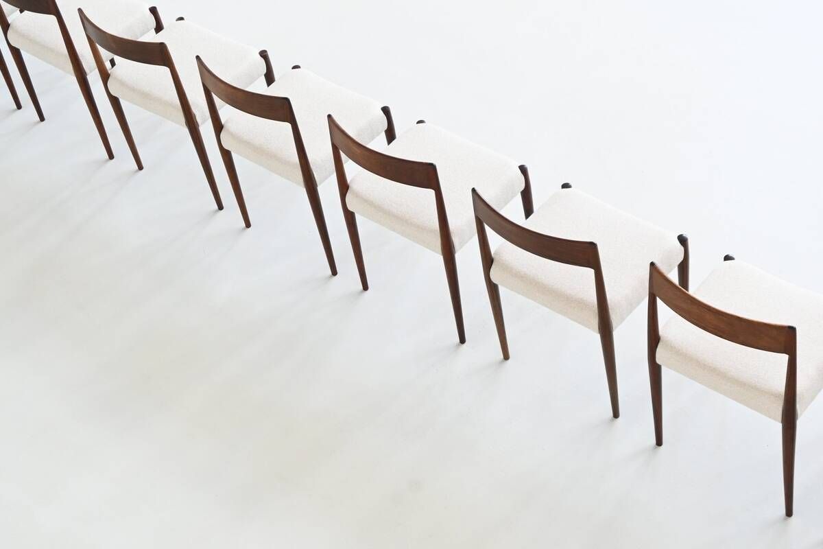 Kai Kristiansen set of twelve dining chairs rosewood Fritz Hansen Denmark 1961