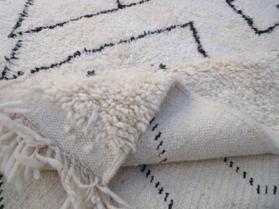 Beni ourain black-and-white carpet 315 x 189 cm