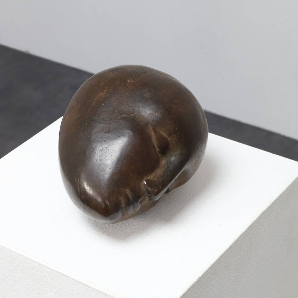 Bronze Sculpture – Abstracted Head, 20th Century