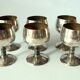 6 Art Deco wine or sherry glasses made of electro silver plated brass