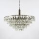Glass and chrome metal chandelier, 1960