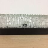 Holophane square wall lamp in chiseled glass, 60s