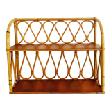 Double rattan wall shelf