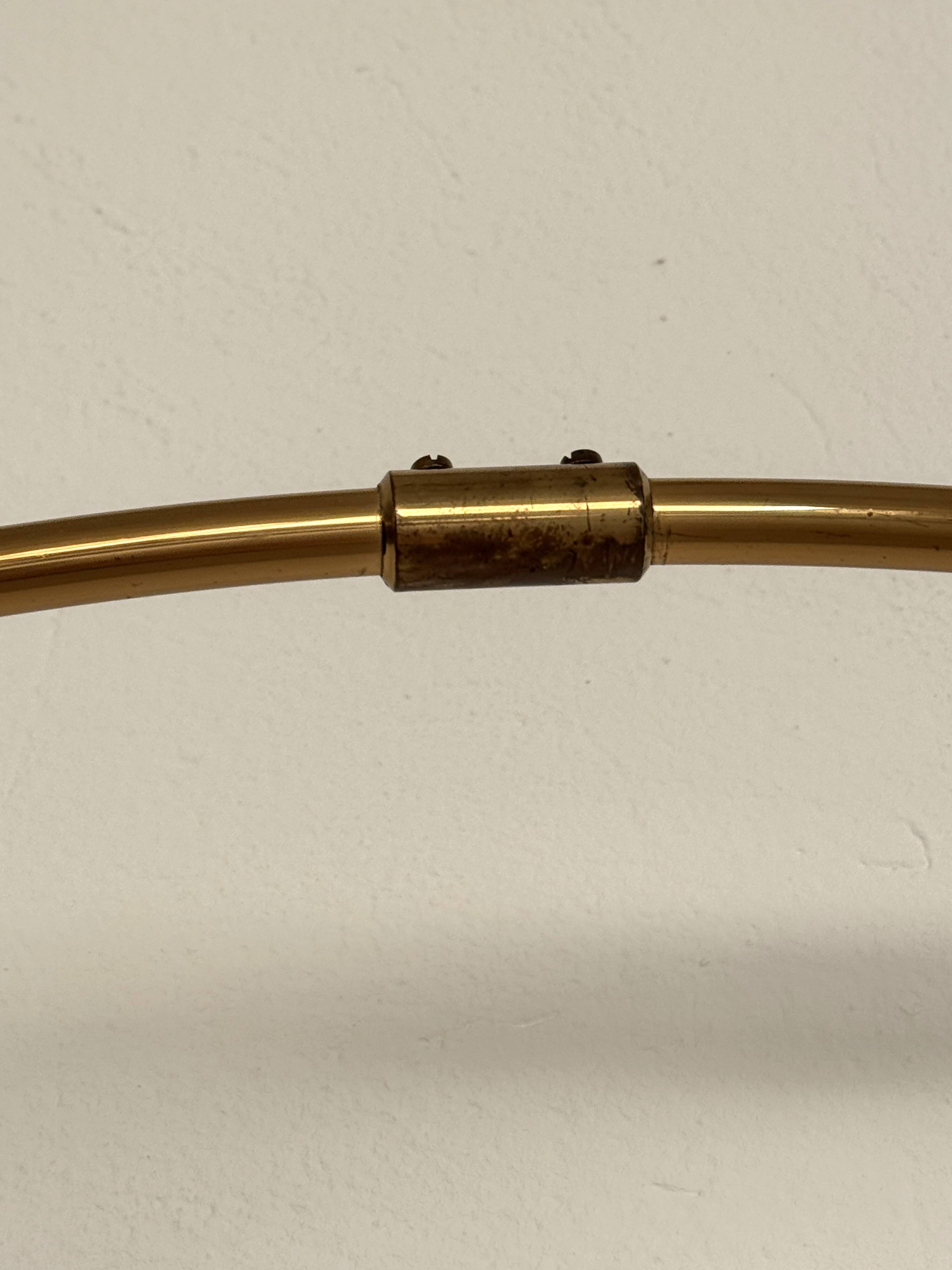 Lampe murale vintage à arc Florian Schulz XL BOCA en laiton, années 1970