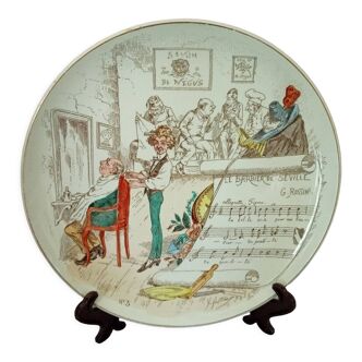Plate for earthenware collection (subject Musicals The Barber of Seville)