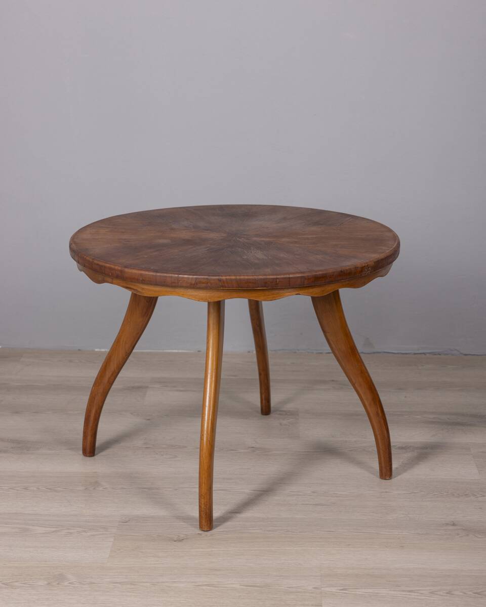 Vintage 1940s wooden coffee table in italian design