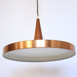 Scandinavian teak and copper hanging mounts and drops