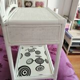 Table de chevet rotin et cannage