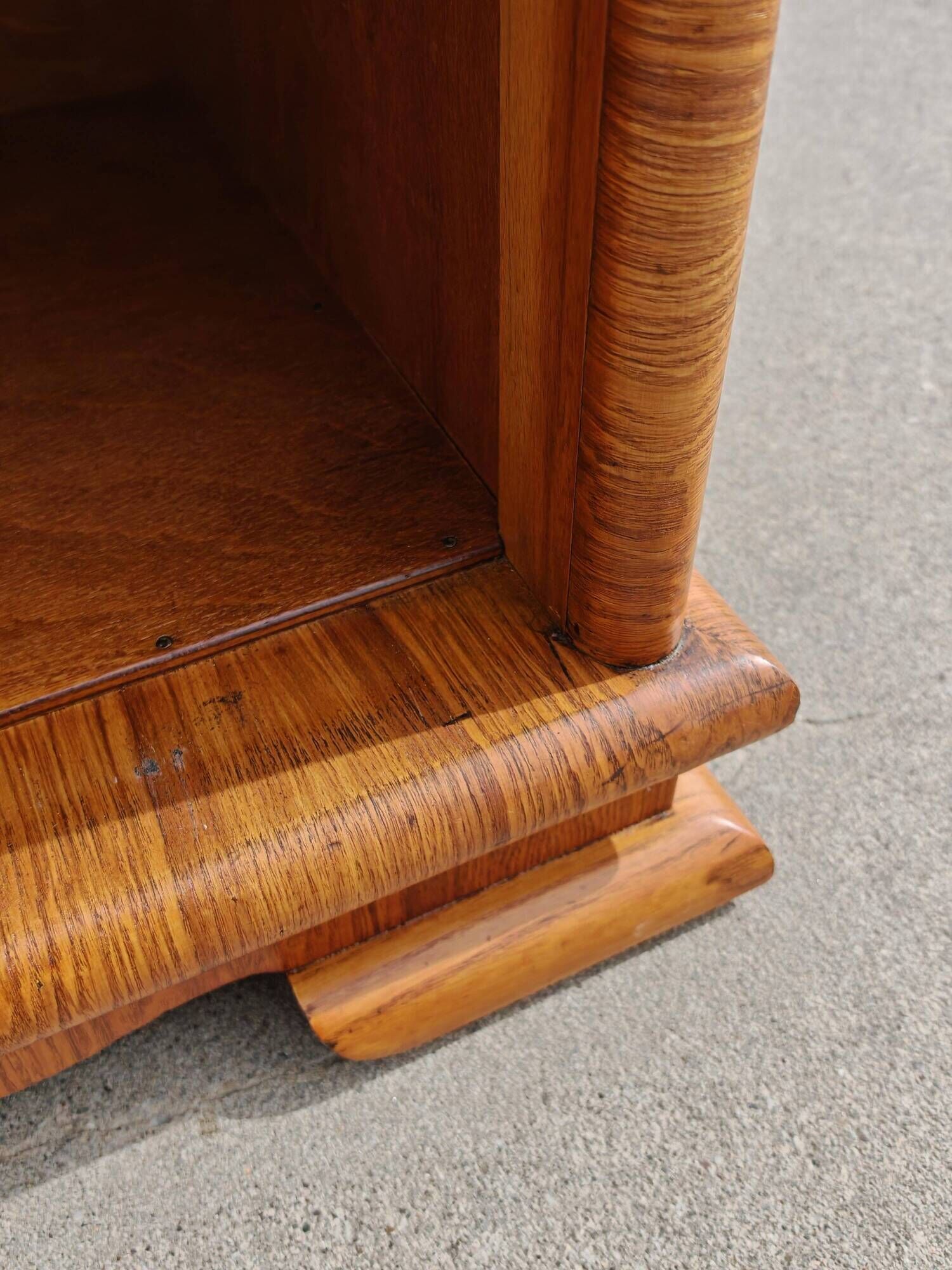 Pair of Art Deco bedside tables renovated in ash, 1930s.