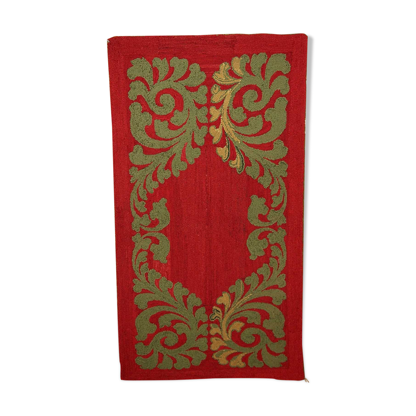 Old American carpet Hooked handmade 88cm x 152cm 1920