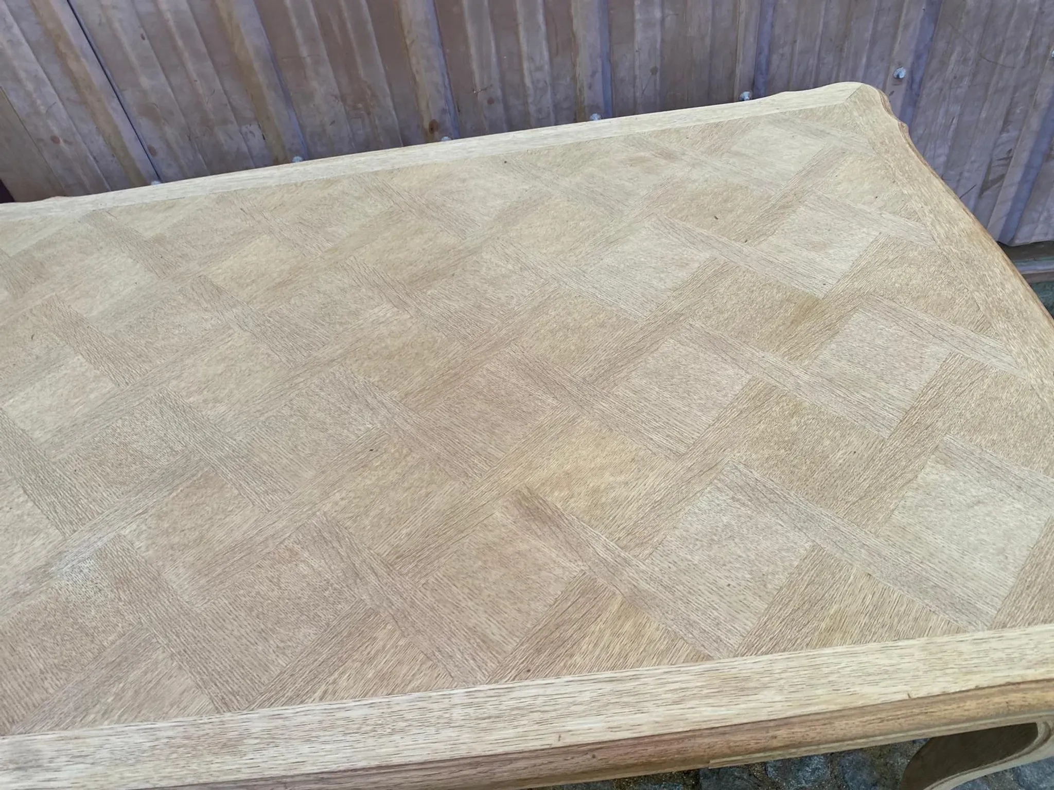 Louis XV dining table stripped in solid oak Versailles parquet 245cm