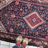 Antique Persian Hamadan handmade rug 3.8' x 6.7' 1920s - 1C1215