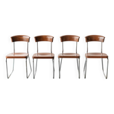 Ensemble de 4 chaises de salle à manger 'B257' par Emile Guillot années 1920