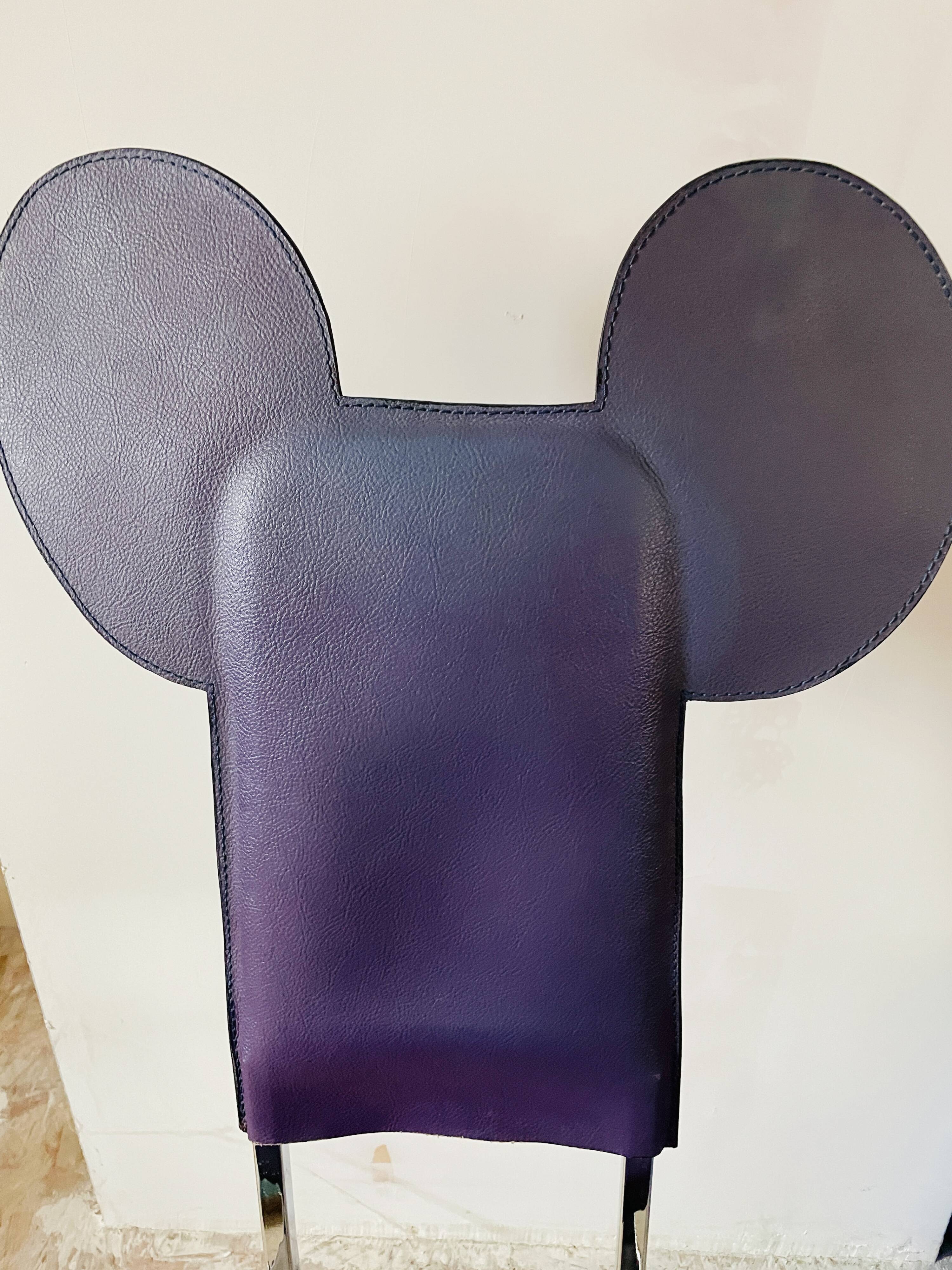 Javier Mariscal chair - "Garriris" model purple leather