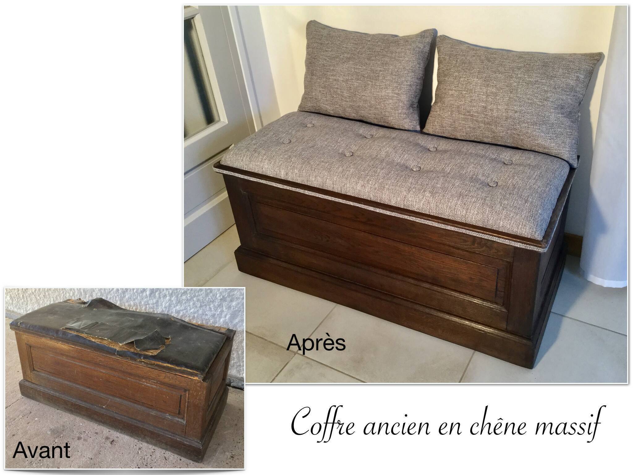 Old solid oak chest fully restored