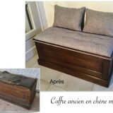 Old solid oak chest fully restored