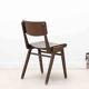 Stackable bistro chair in ebony-colored wood, Germany 1960s