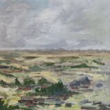 'Grasslands' - Vintage Mid Century Swedish Framed Oil Painting