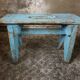 Tabouret de banc en bois etagere bleu clair