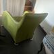 Lime green leather armchair by van den Bergh