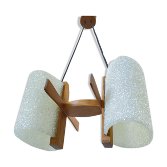 Scandinavian suspension, 2 fires, perspex, teak, 1960